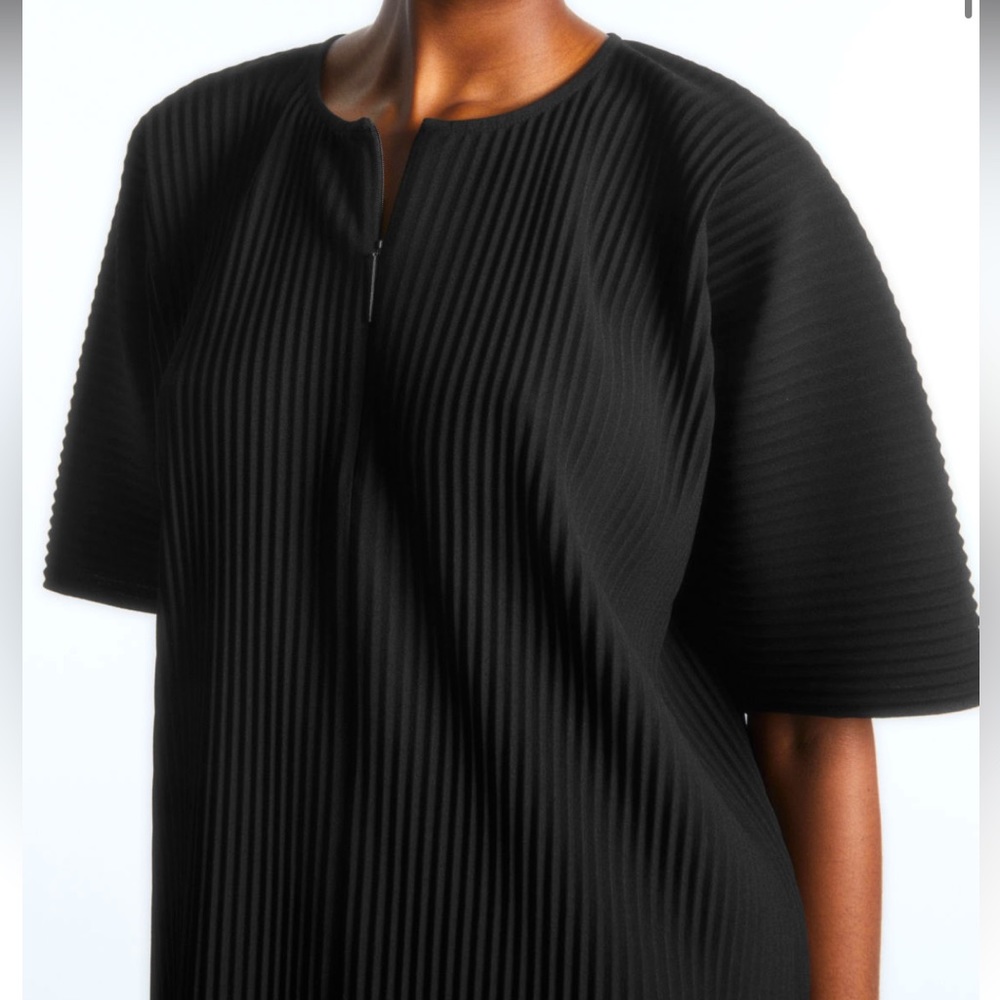 COS Pleated Half Zip Top